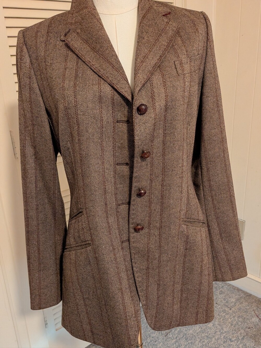 Falconnable Wool and Leather Jacket